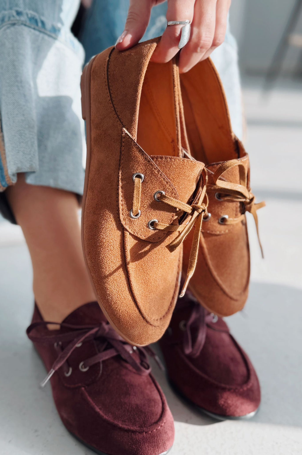 Maltra Tan Suede Women's Oxford Shoes