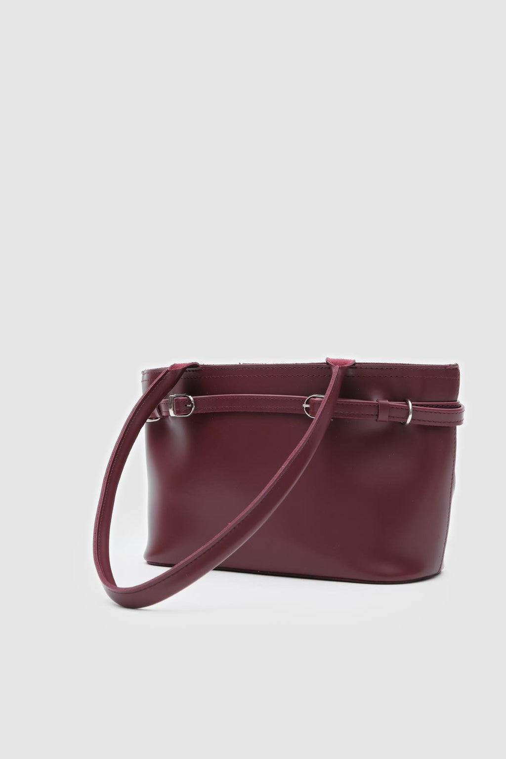 Aurin Shoulder Bag Burgundy Faux Leather