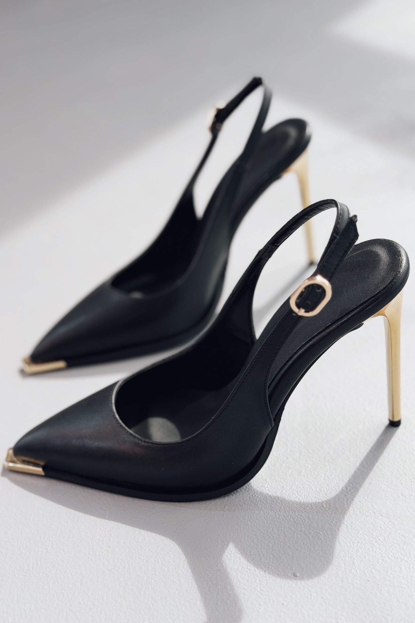 Noris Black Faux Leather Women's Stilettos