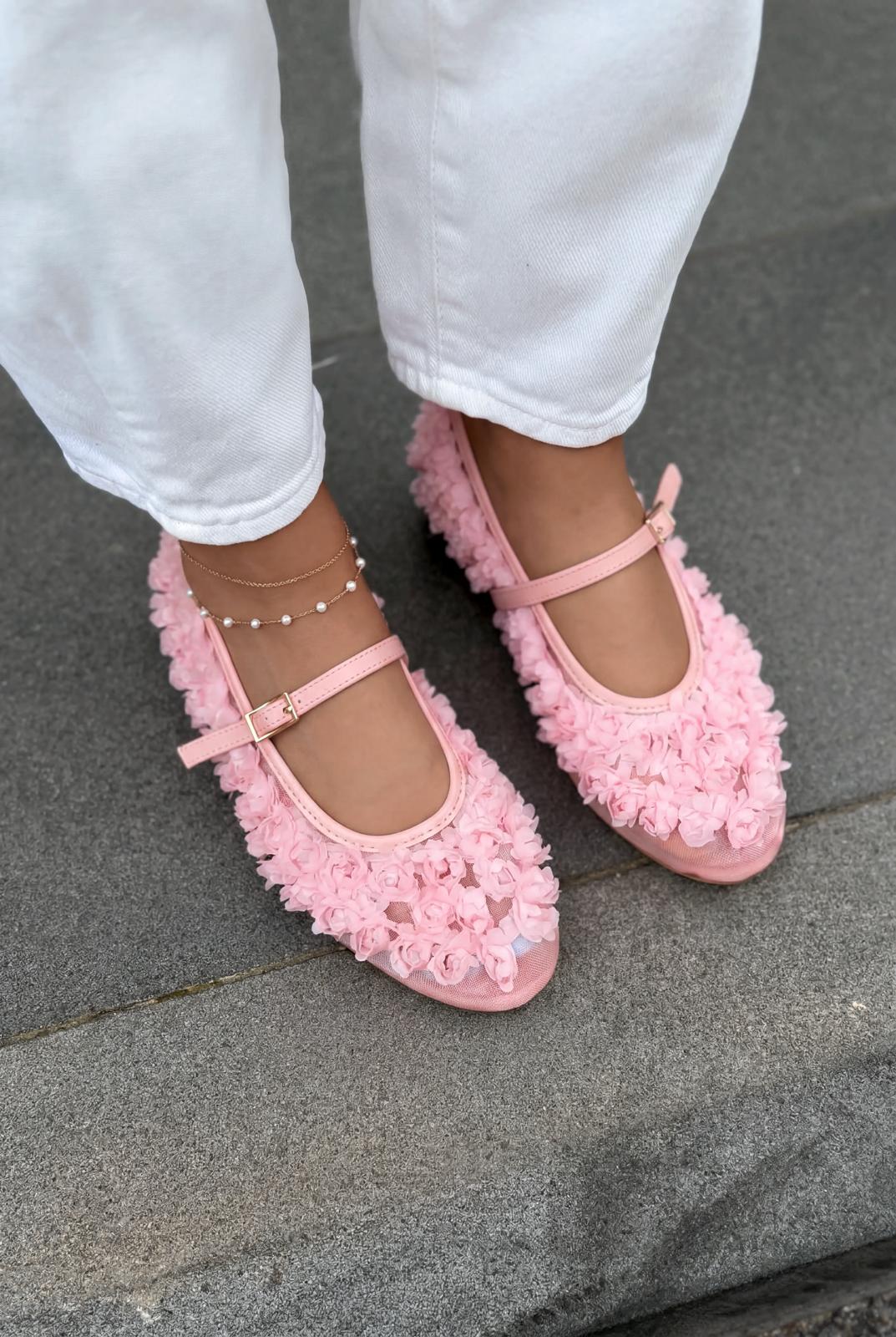 Neror Pink Tulle Women's Flats