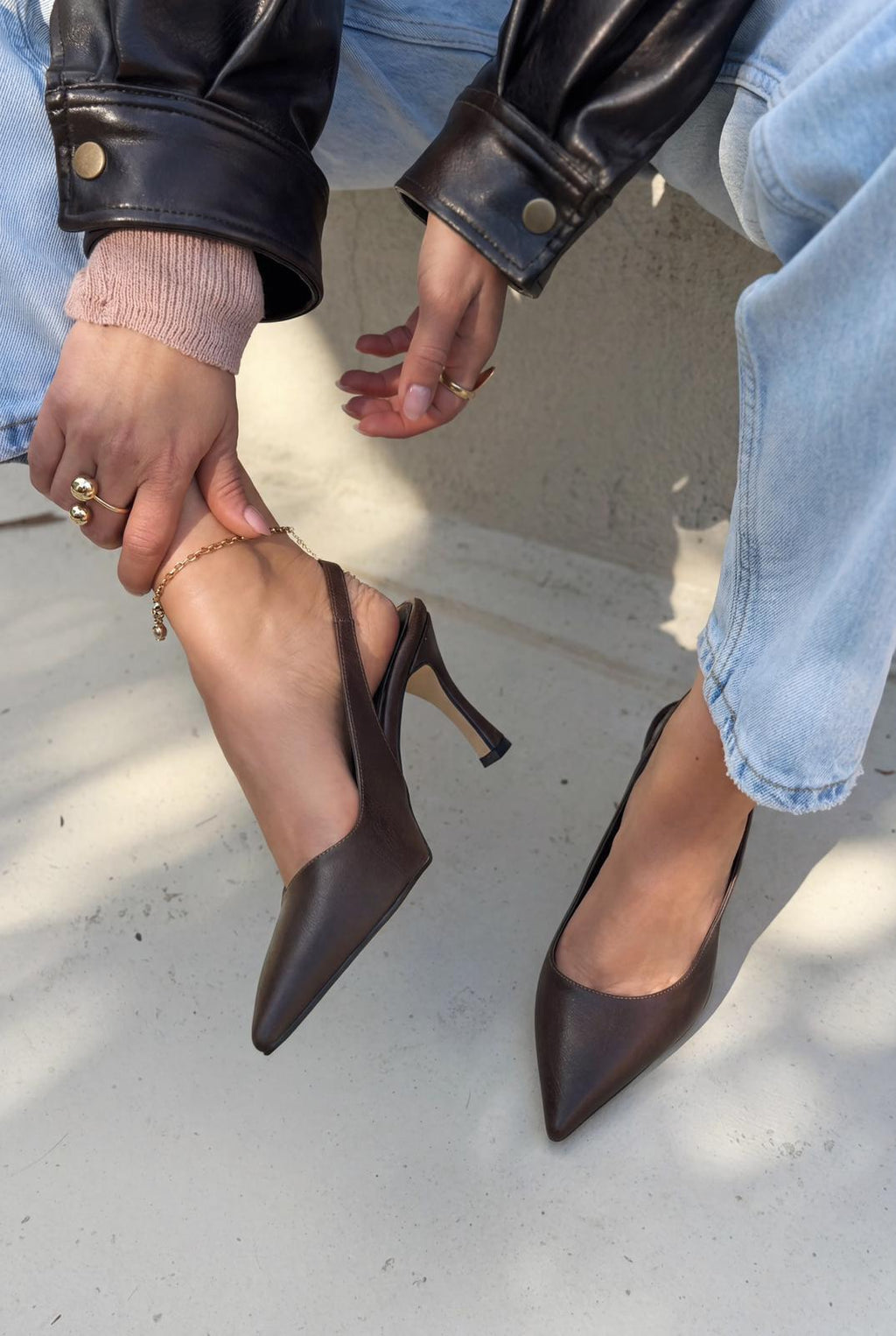 Alvessa Taupe Faux Leather Women's Stilettos