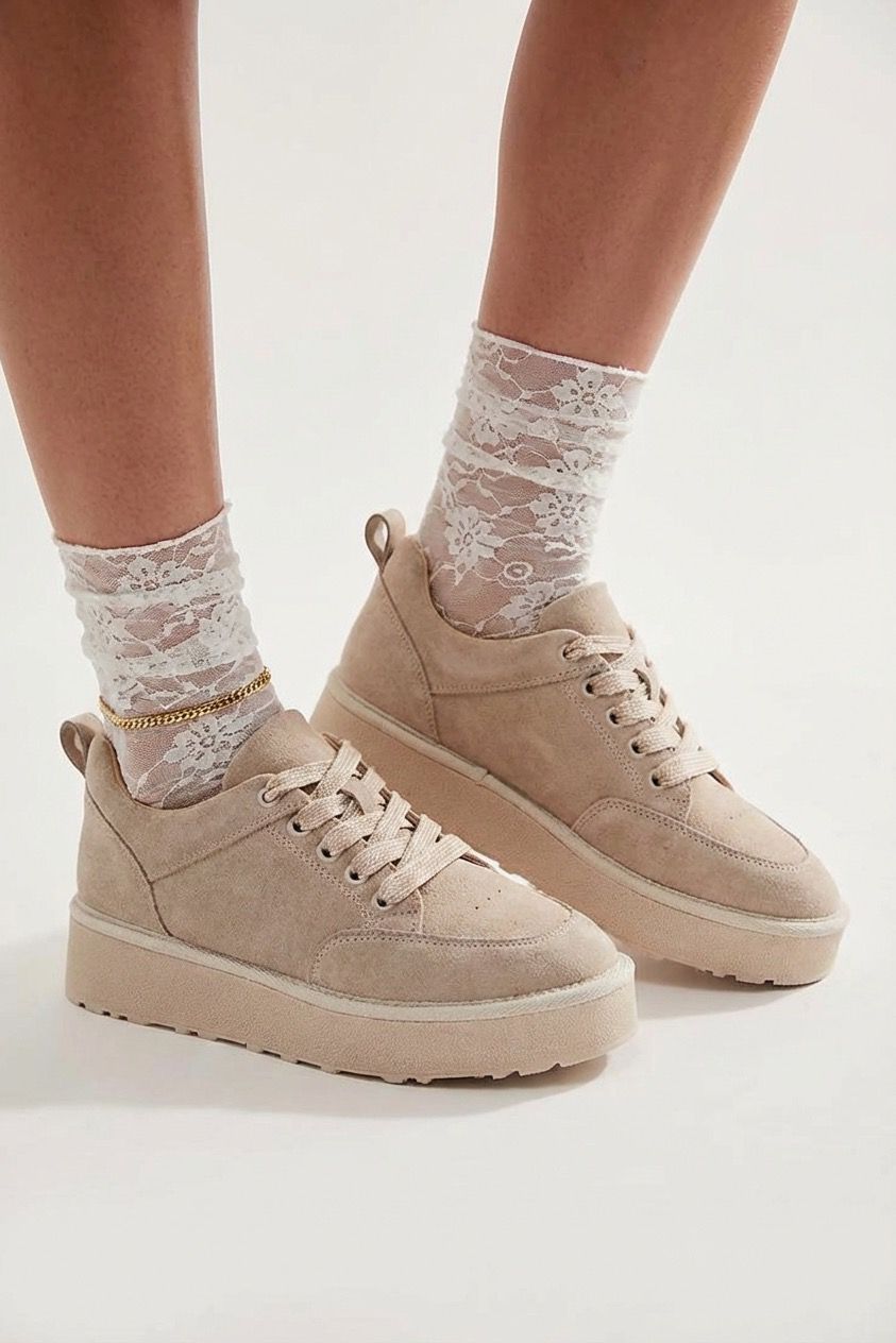 Ruvo Beige Suede Women's Sneakers