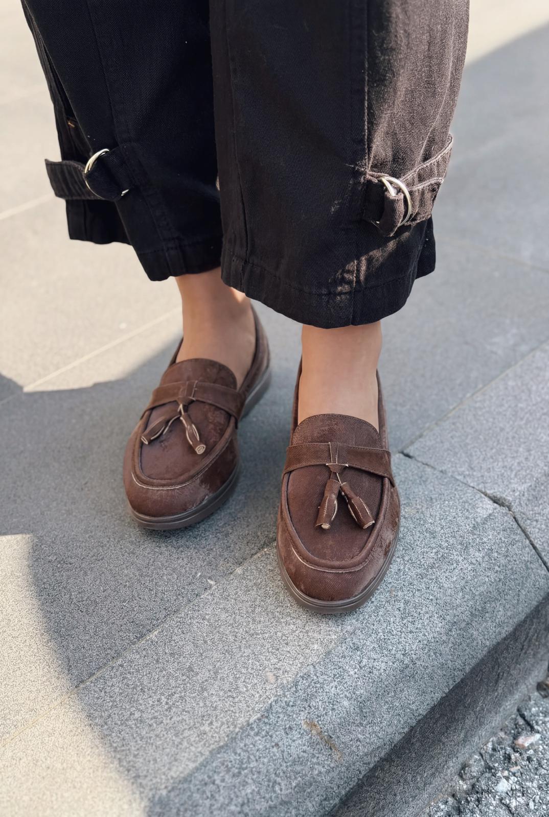 Yorvik Dark Brown Satin Women's Loafers