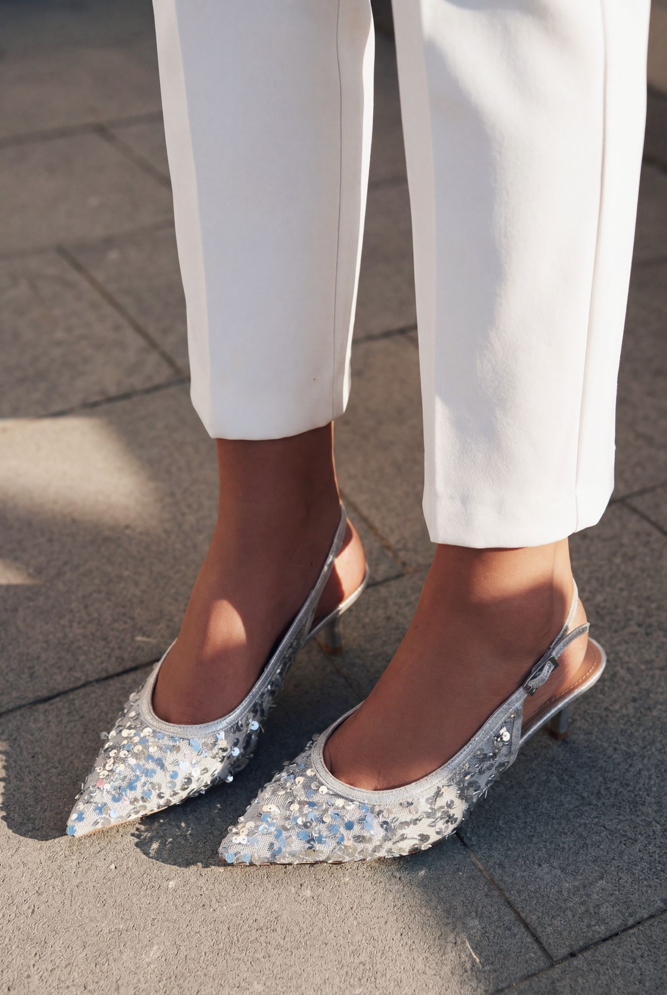 Selorine Silver Sequin Women's Stilettos