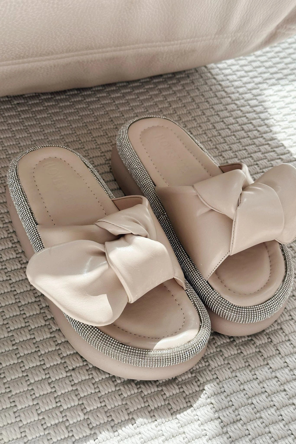 Monnet Beige Faux Leather Women's Mules