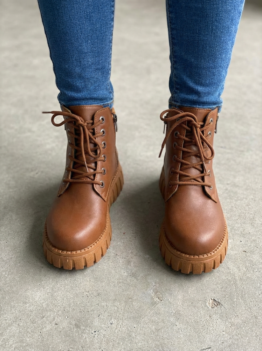 Malarion Women's Boots Tan Faux Leather Tan Sole