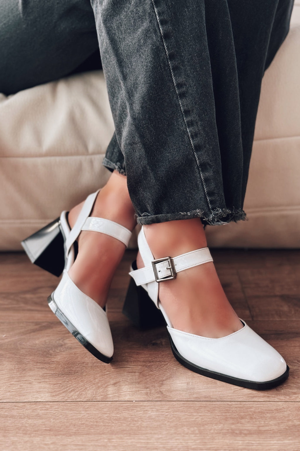 Melora White Patent Faux Leather Women's Mary Jane