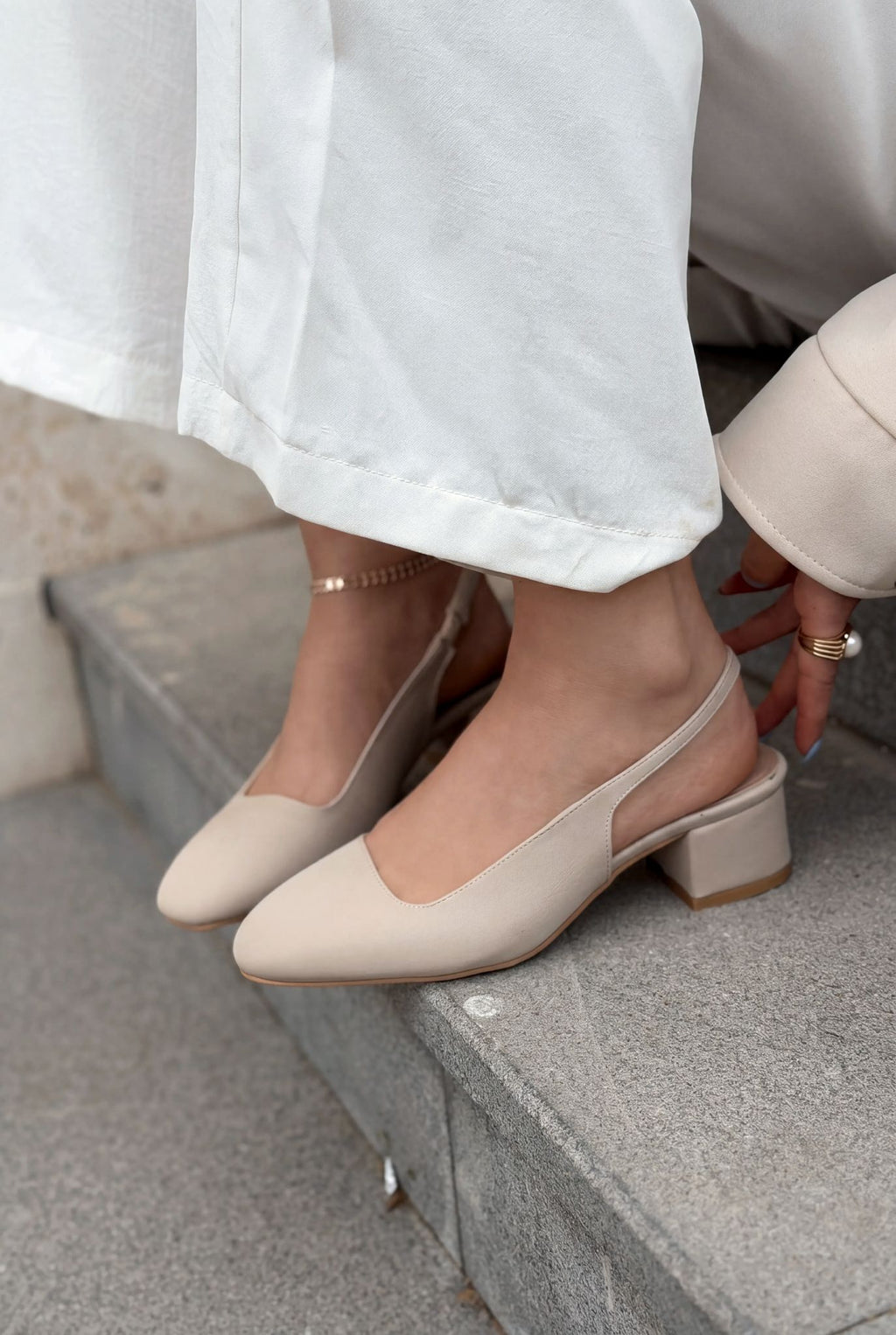 Solen Beige Satin Women's Mary Jane