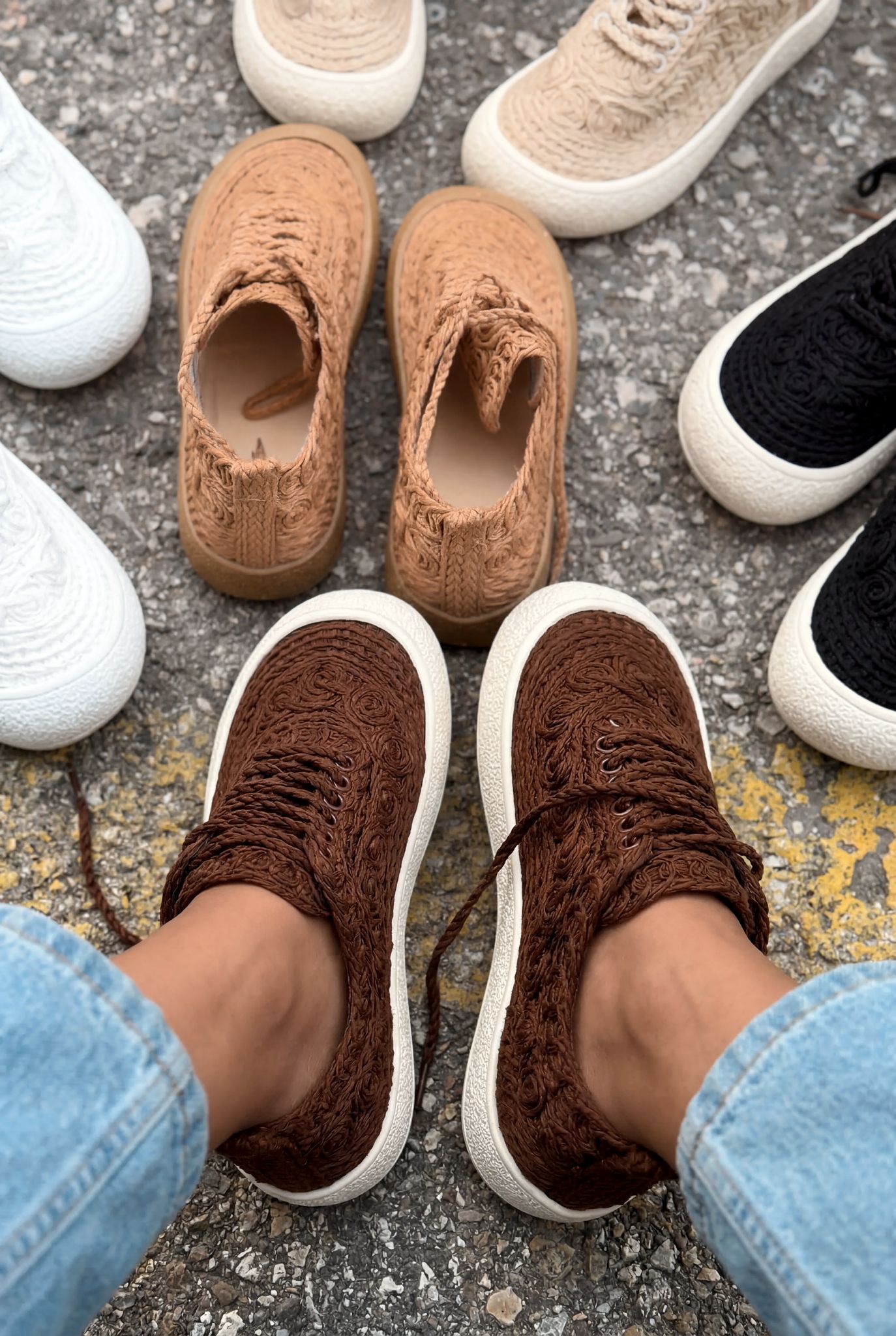 Sarrin Black Knit Women's Sneakers