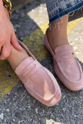 Orvino Blush Suede Women's Loafers