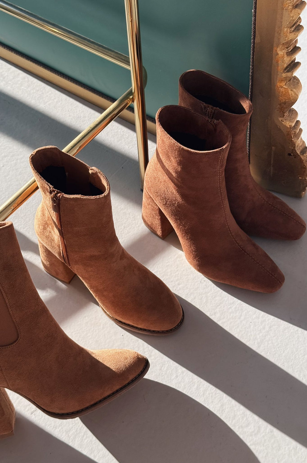 Larsew Suede Tan High Heel Women's Boots