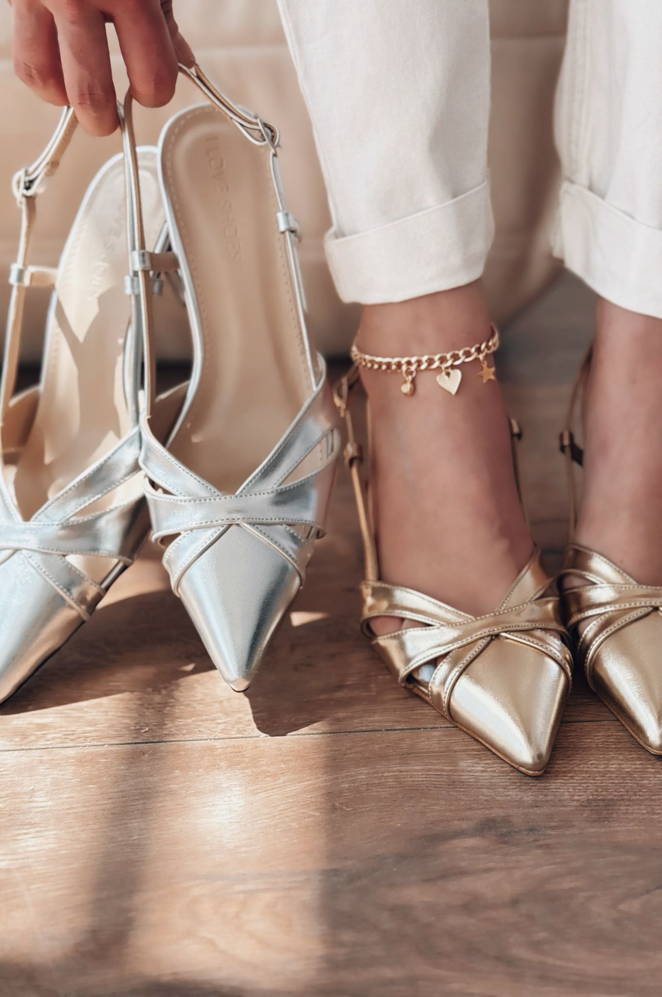 Peraps Silver Patent Faux Leather Women's Stilettos