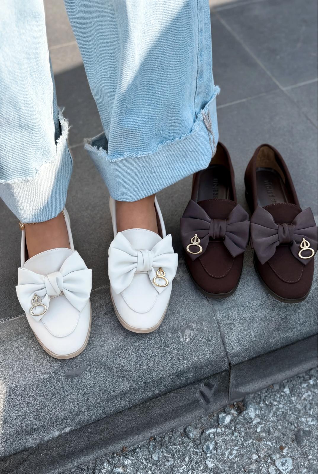 Norrada Beige Satin Women's Loafers