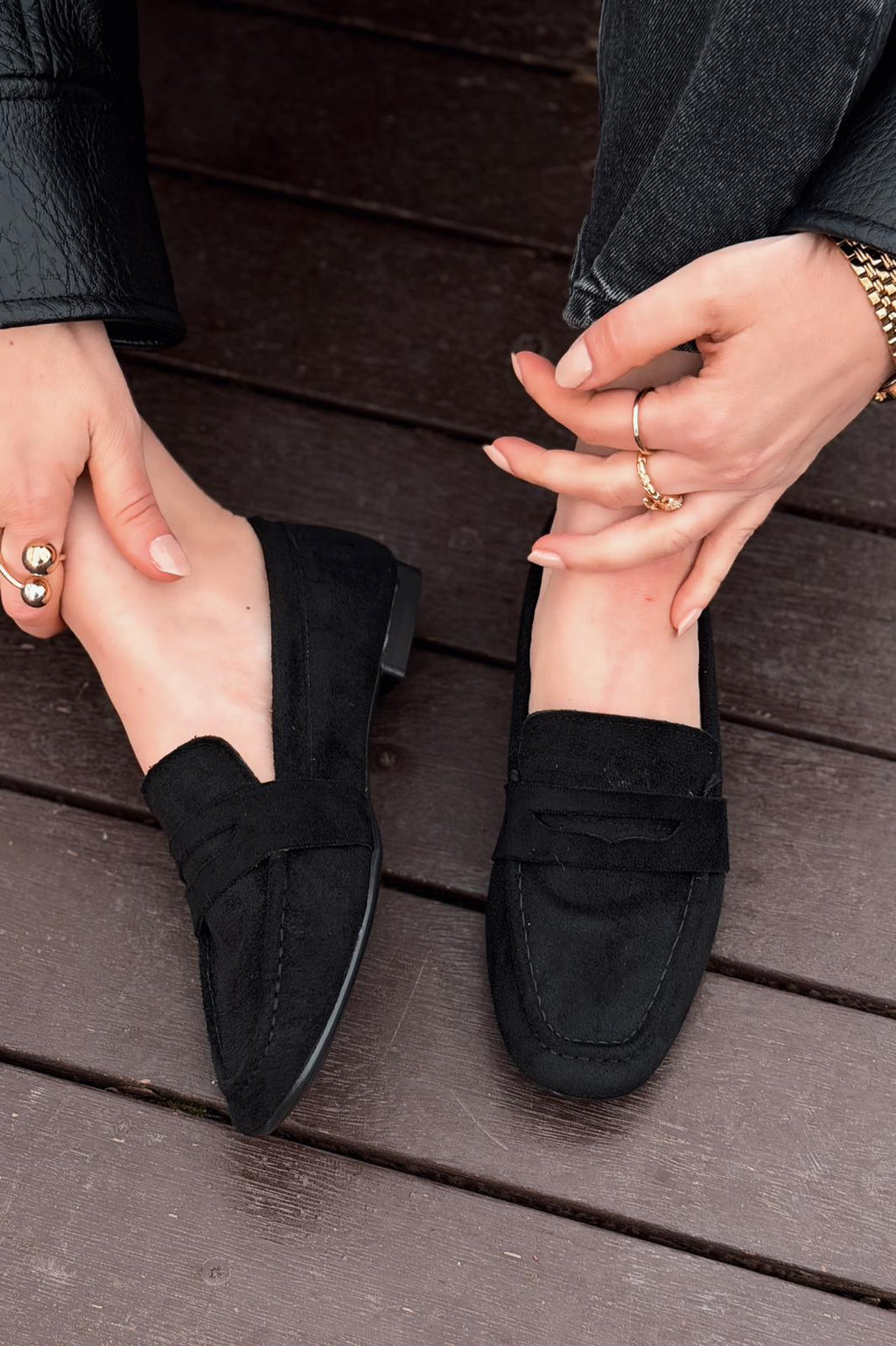 Orvino women's loafer Black suede