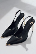 Noris Black Faux Leather Women's Stilettos