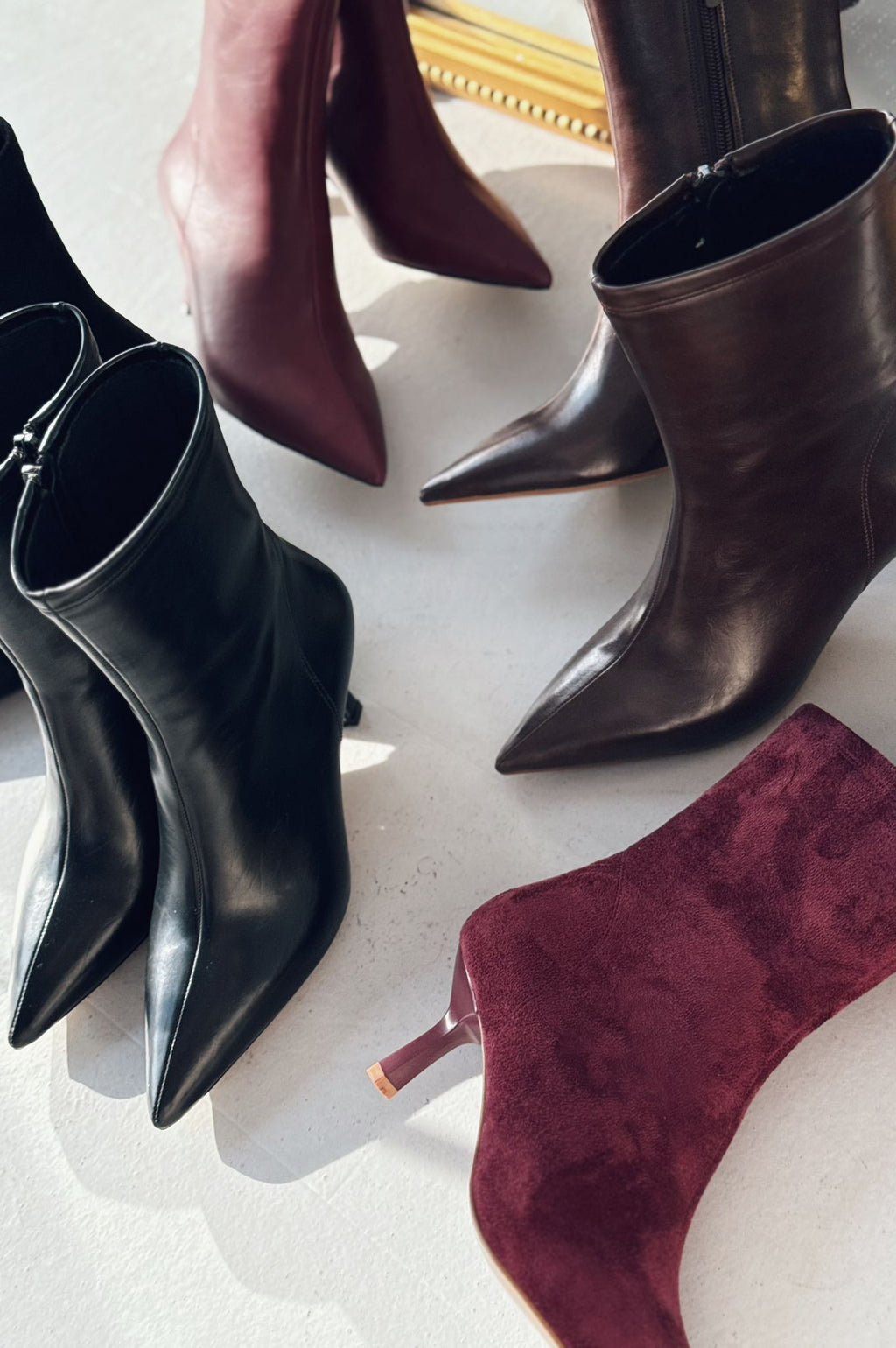 Orvex Bordeaux Suede Stiletto Heel Women's Boots