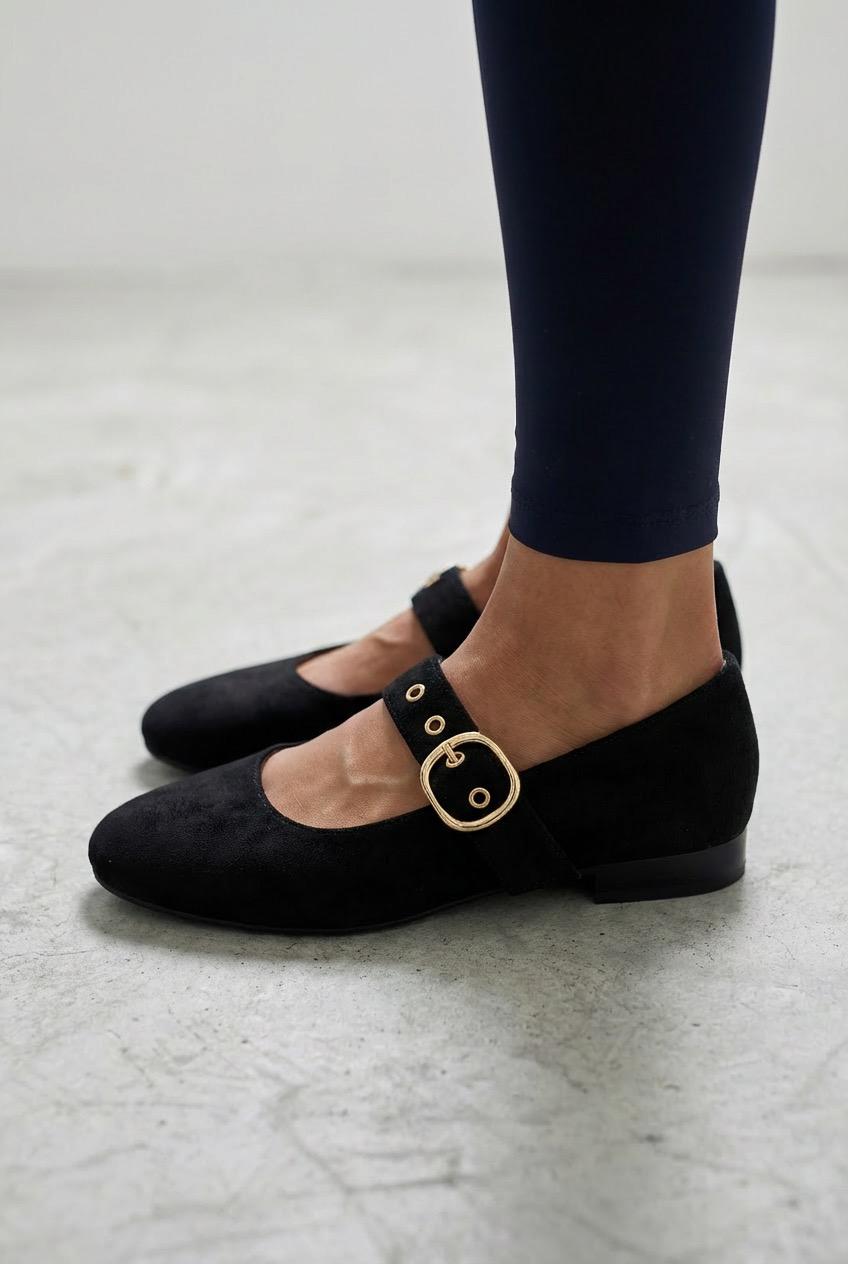 Dexor Black Suede Women's Flats