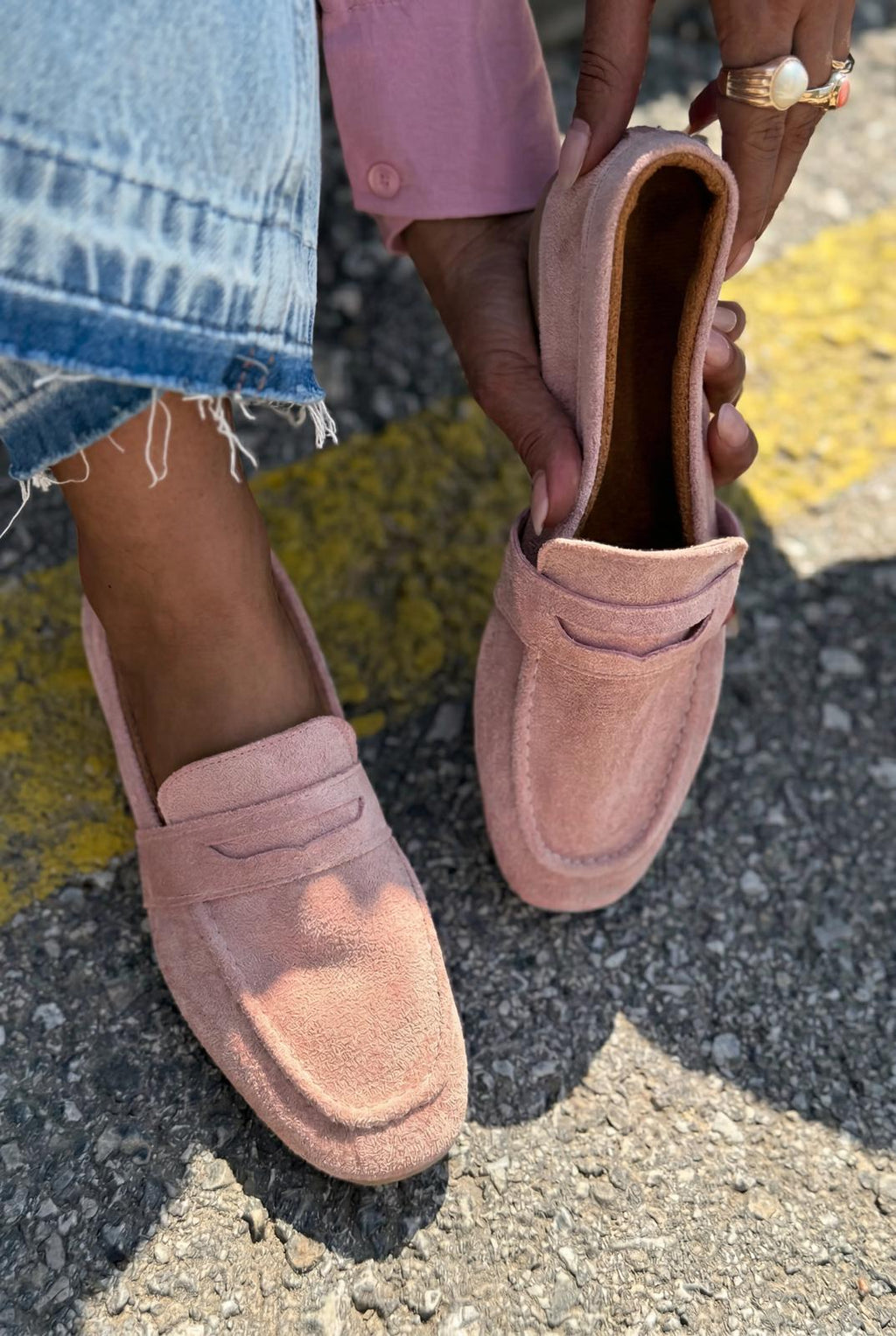 Orvino Blush Suede Women's Loafers