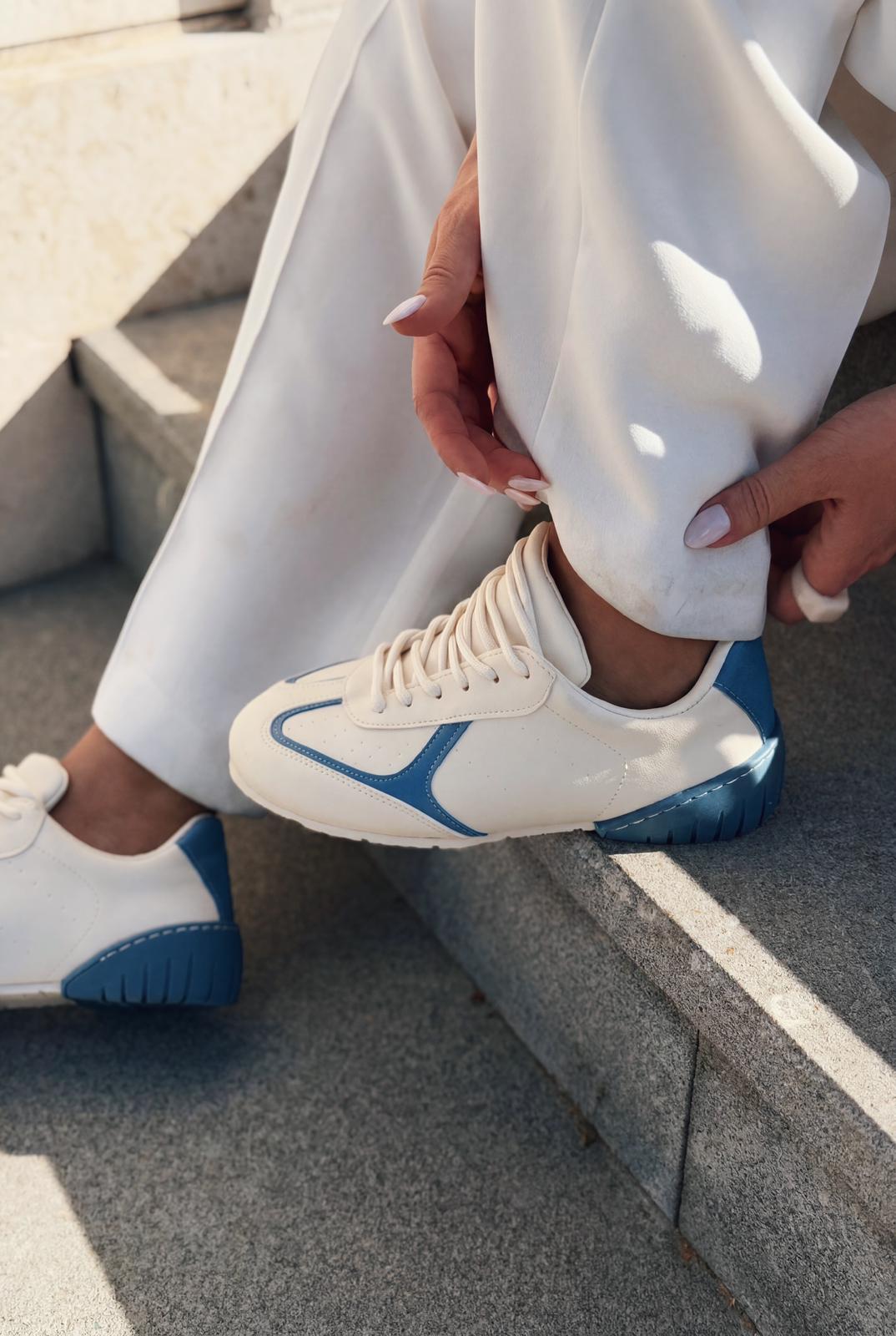 Rosven Blue Faux Leather Women's Sneakers