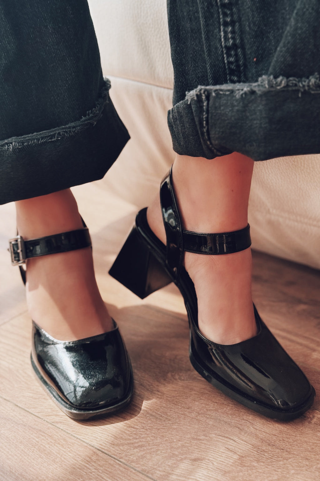 Melora Black Patent Faux Leather Women's Mary Jane