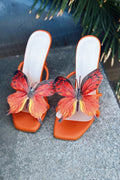 Haxsed Orange Faux Leather Women's Pumps