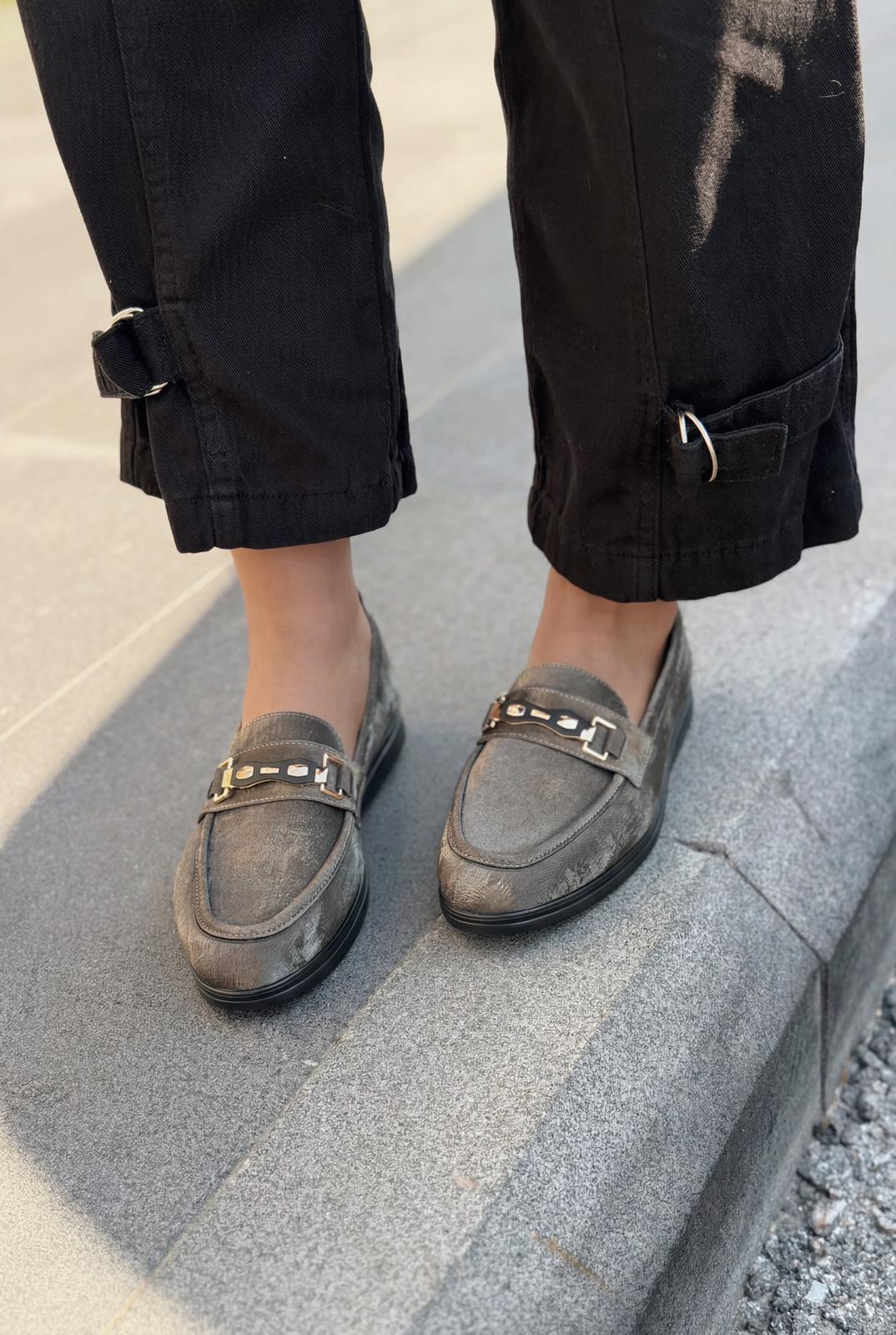 Toler Gray Satin Women's Loafers