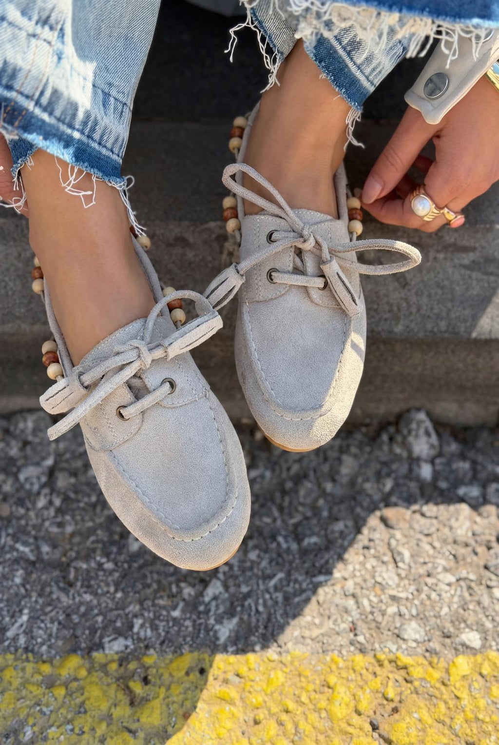 Brion Beige Suede Women's Oxford Shoes
