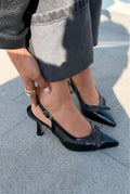 Almerion Black Patent Faux Leather Stiletto