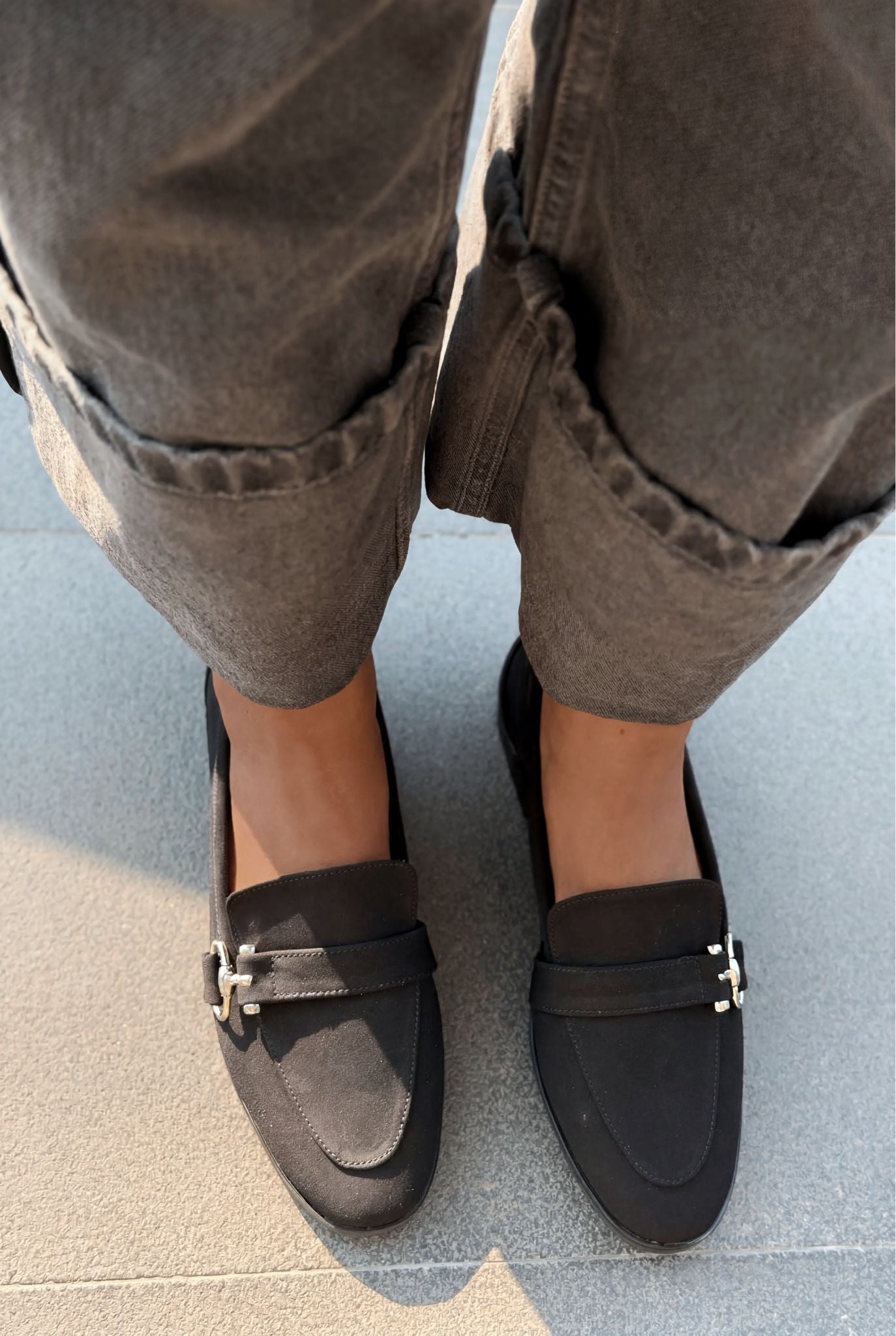Torlax Black Satin Women's Loafers