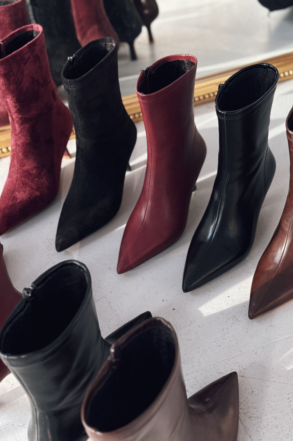 Orvex Black Suede Slim Heel Women's Boots