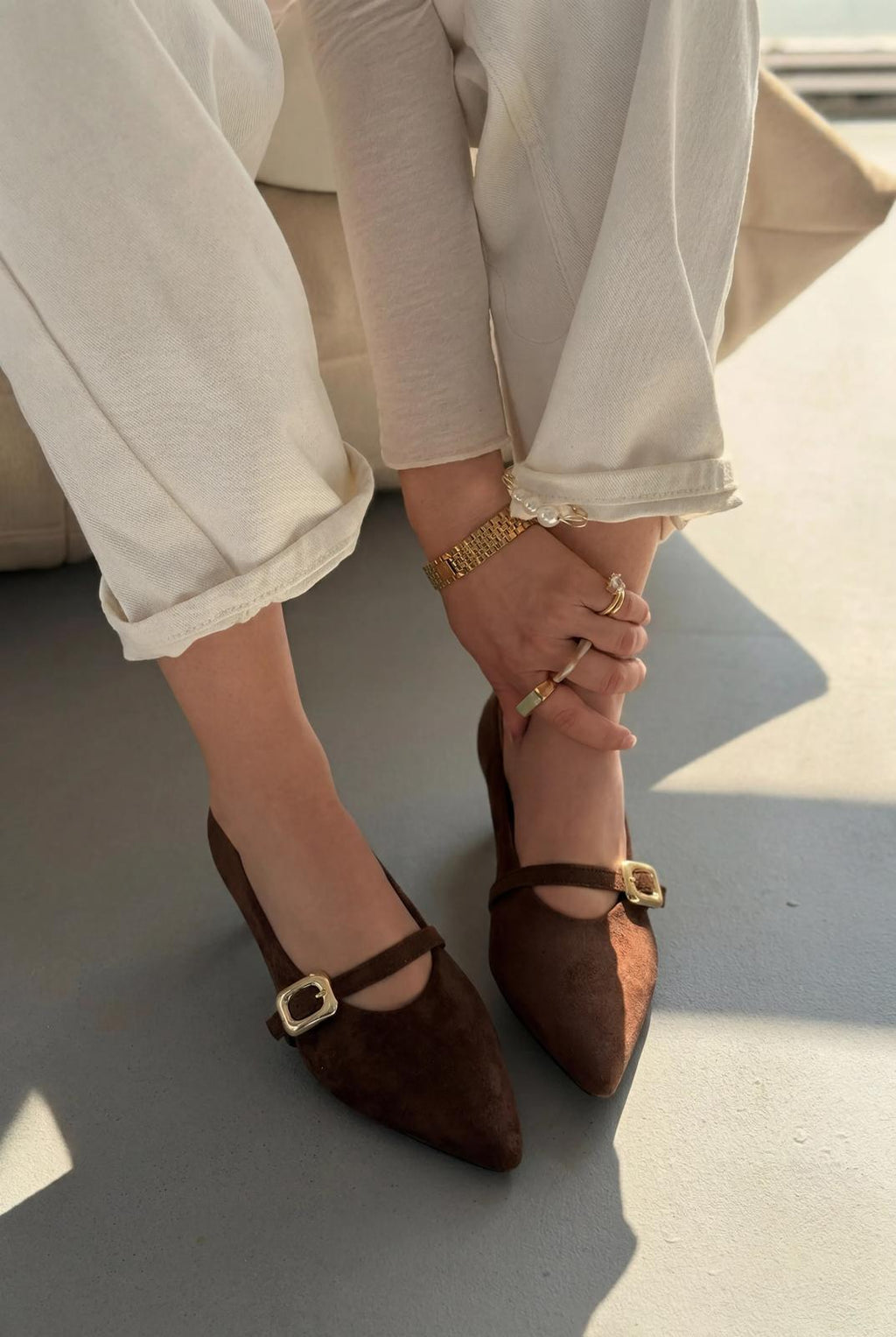 Karden Light Brown Suede Women's Stilettos