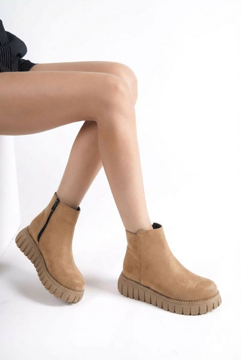 Velarise Women's Boots Tan Suede