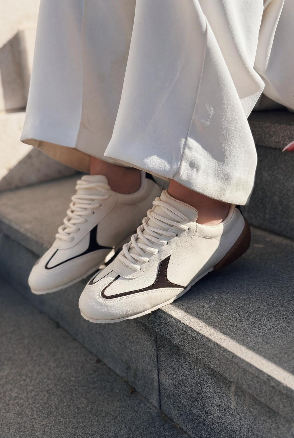 Rosven Taupe Faux Leather Women's Sneakers