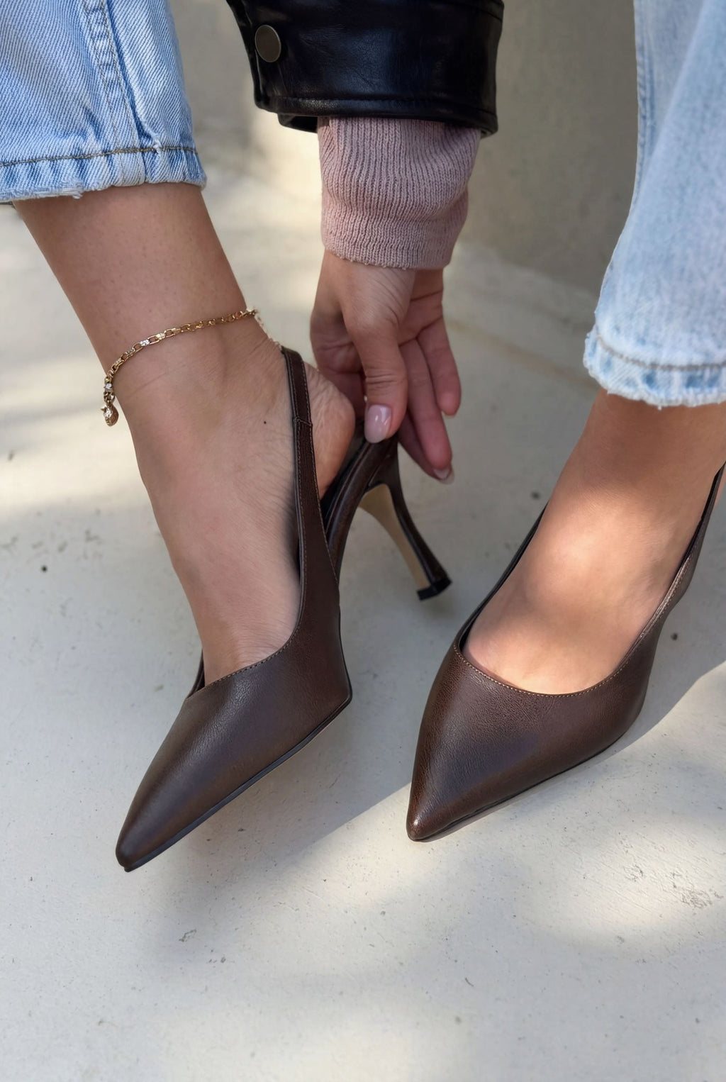 Alvessa Taupe Faux Leather Women's Stilettos