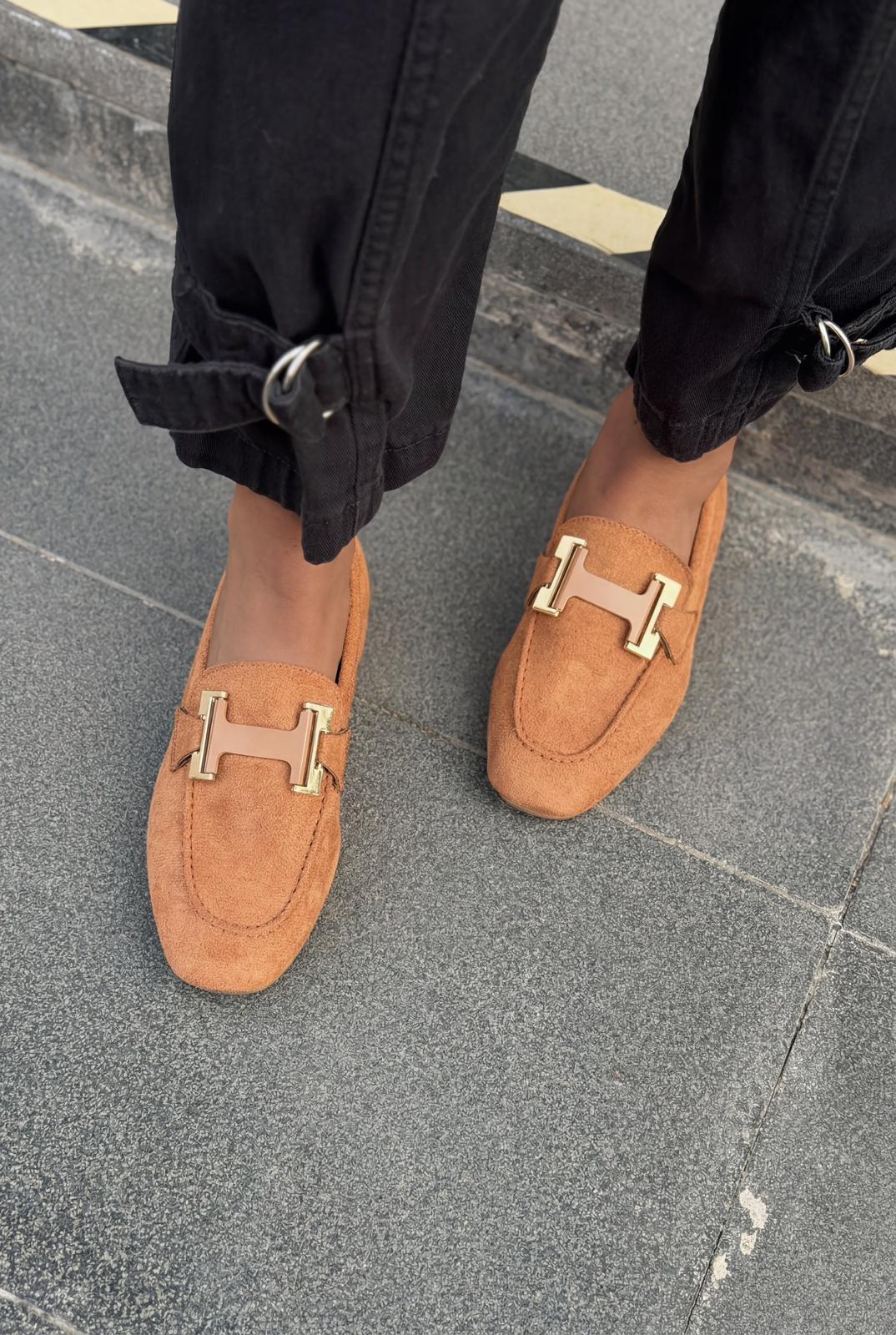 Elara Tan Suede Women's Loafers