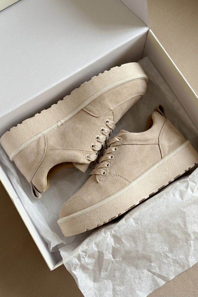 Ruvo Beige Suede Women's Sneakers