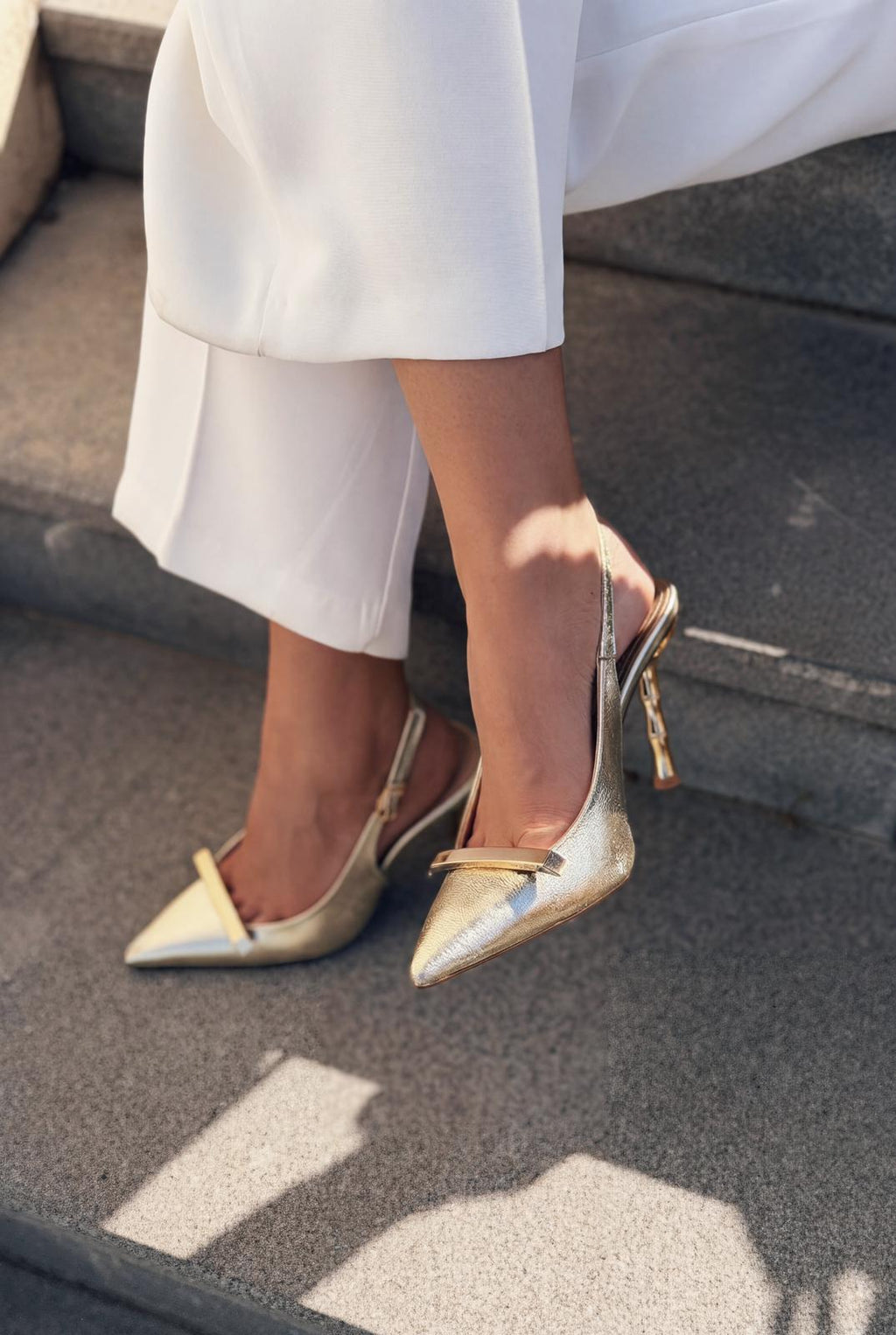Norloven Gold Patent Faux Leather Women's Stilettos