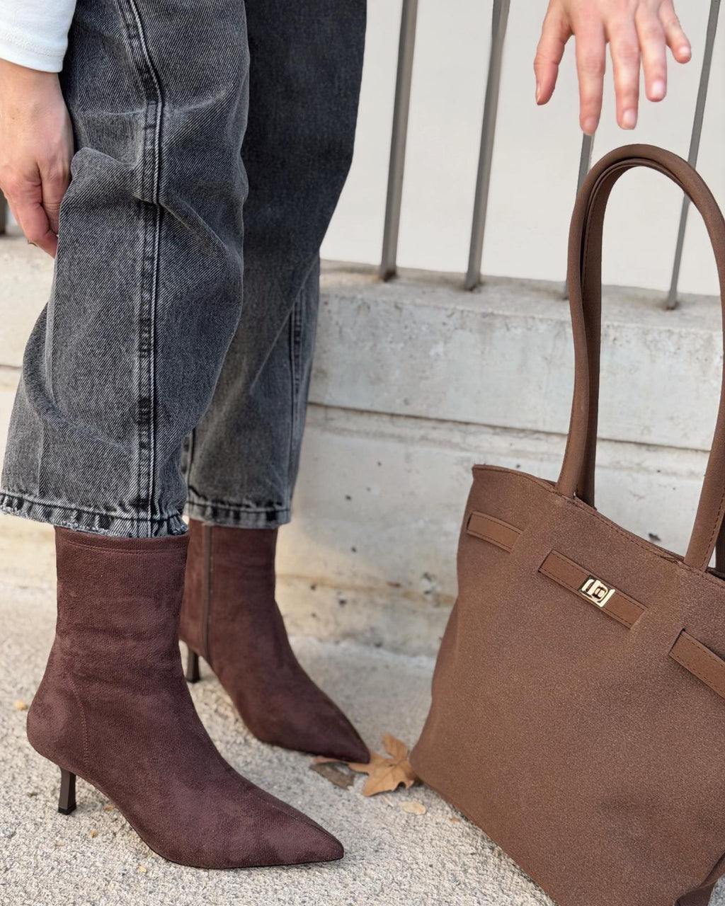 Orvex Brown Suede Stiletto Heel Women's Boots