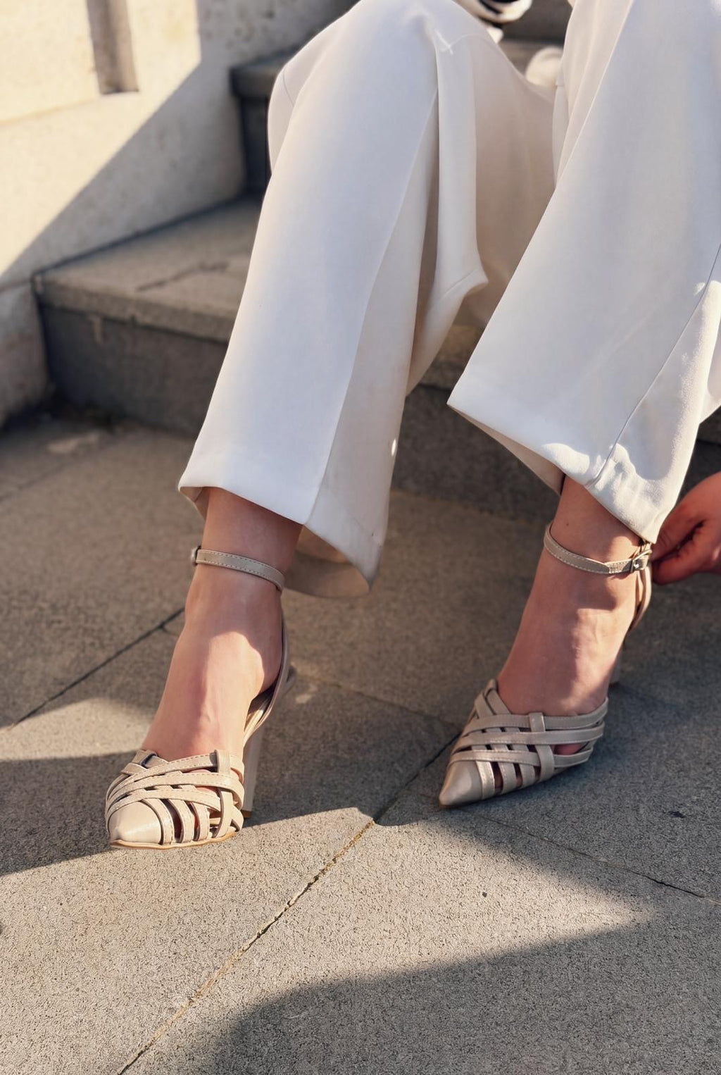 Luvien Beige Faux Leather Women's Stilettos