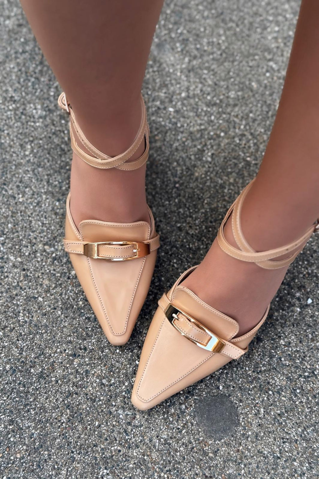 Vorno Nude Faux Leather Women's Stiletto