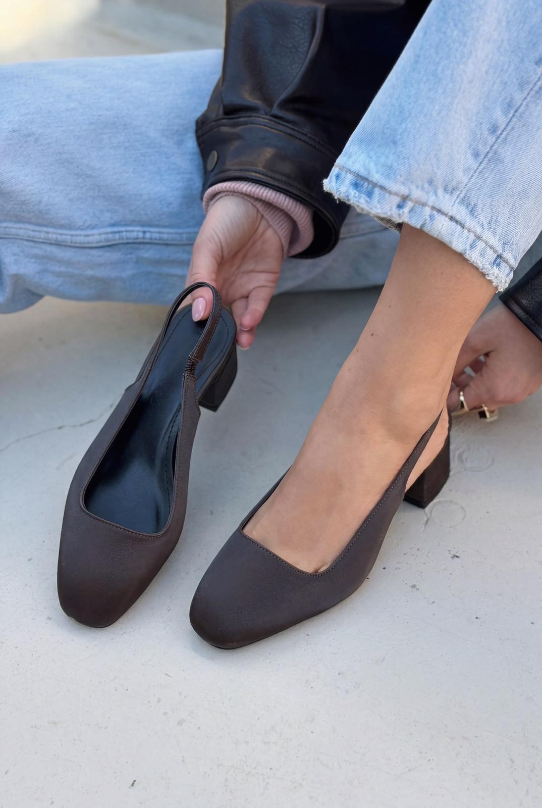 Solen Dark Brown Satin Women's Mary Jane