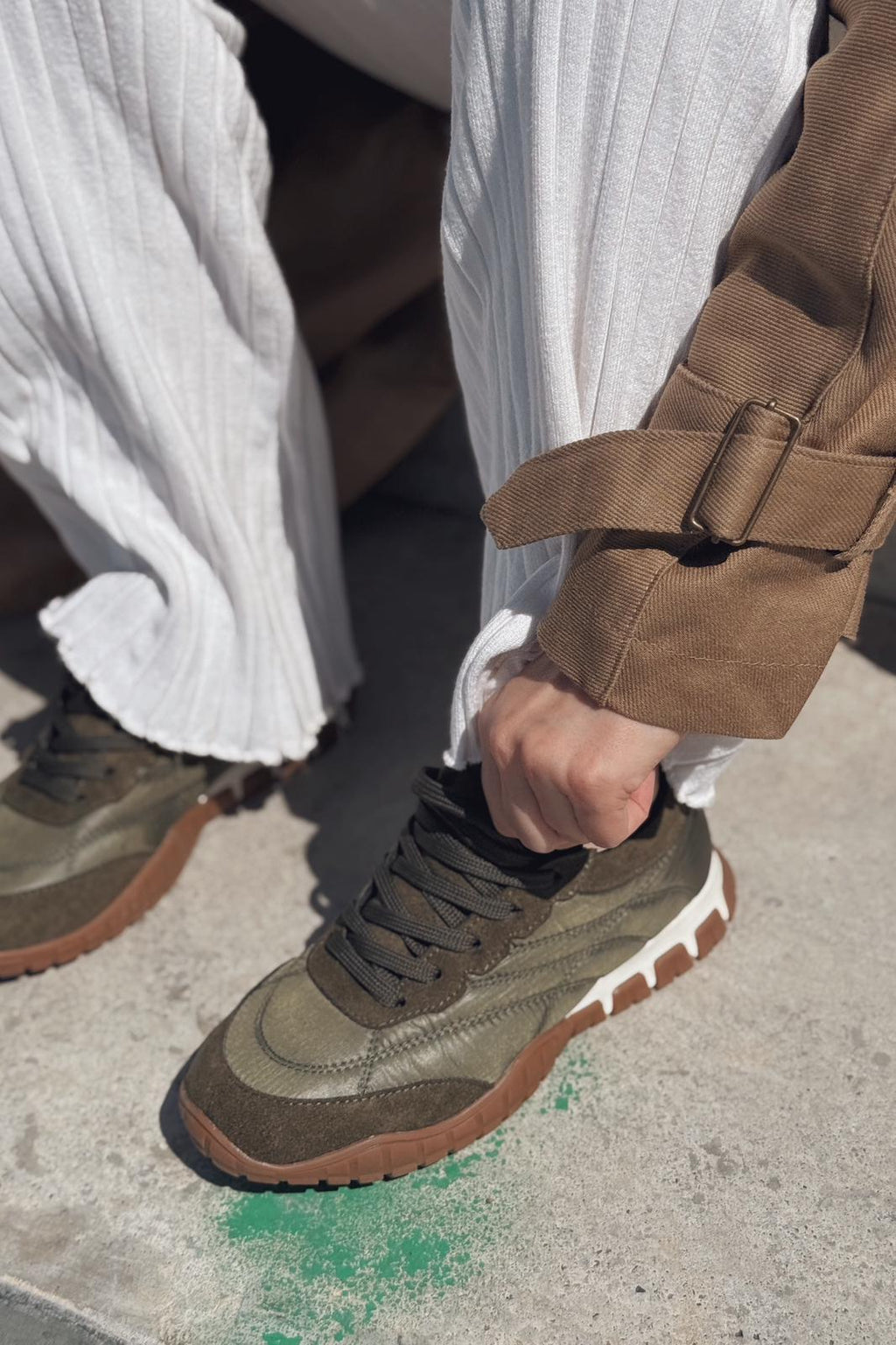 Romine Khaki Parachute Fabric Women's Sneakers