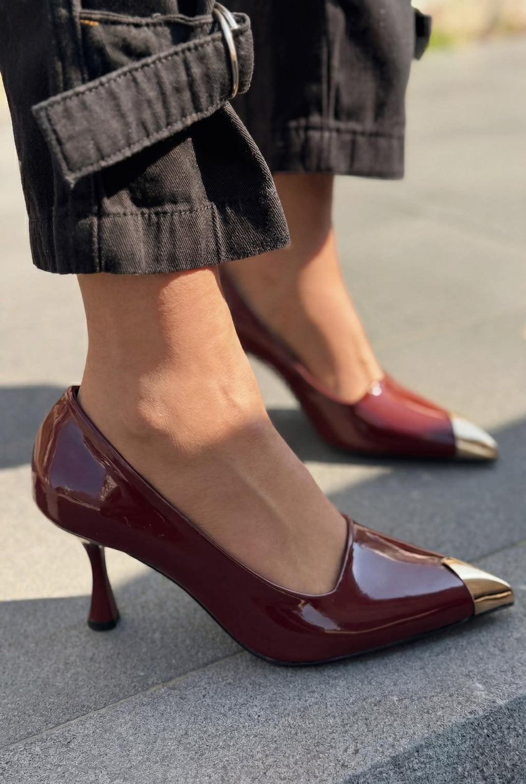 Noctra Bordeaux Patent Faux Leather Women's Stilettos