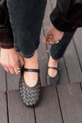 Roselle Dark Brown Faux Leather Women's Flats