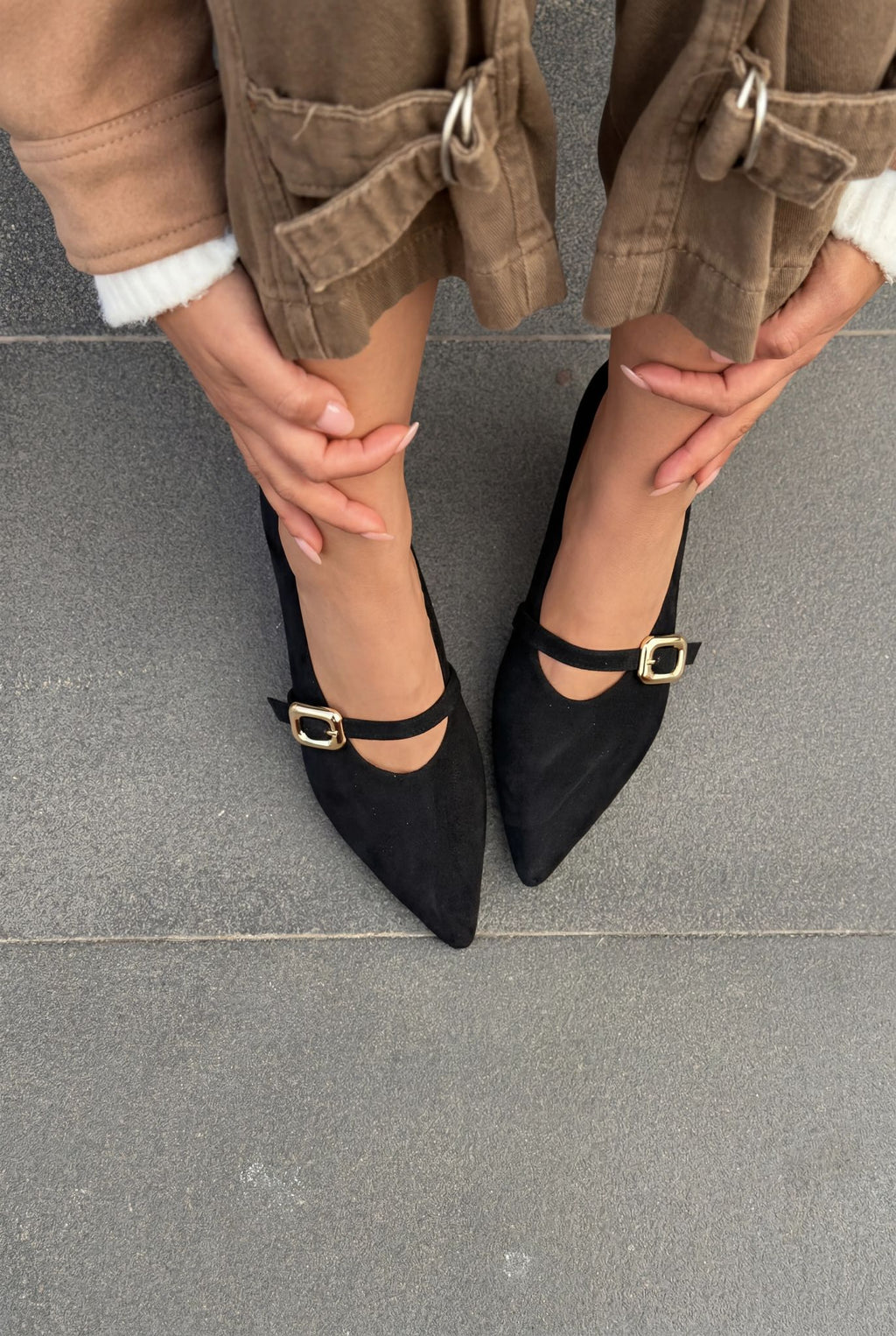 Karden Black Suede Genuine Leather Women's Stilettos