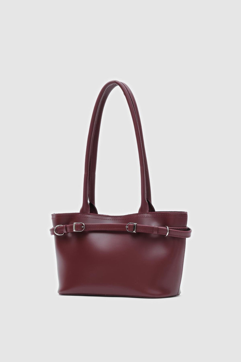 Aurin Shoulder Bag Burgundy Faux Leather
