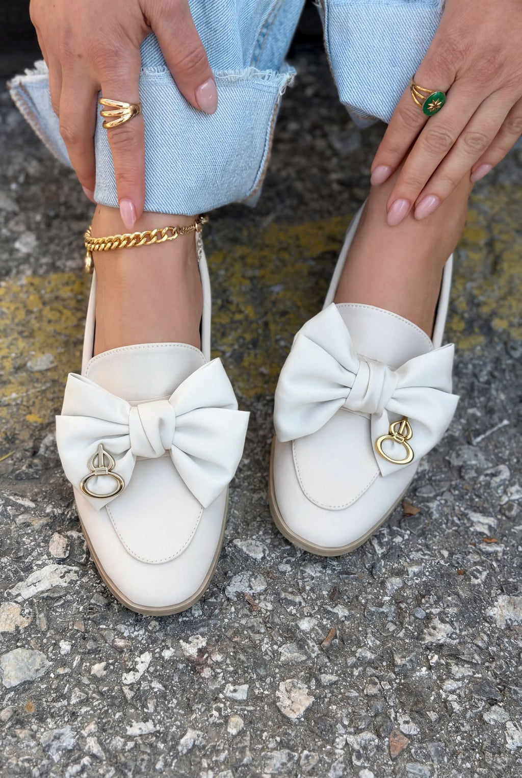Norrada Beige Satin Women's Loafers