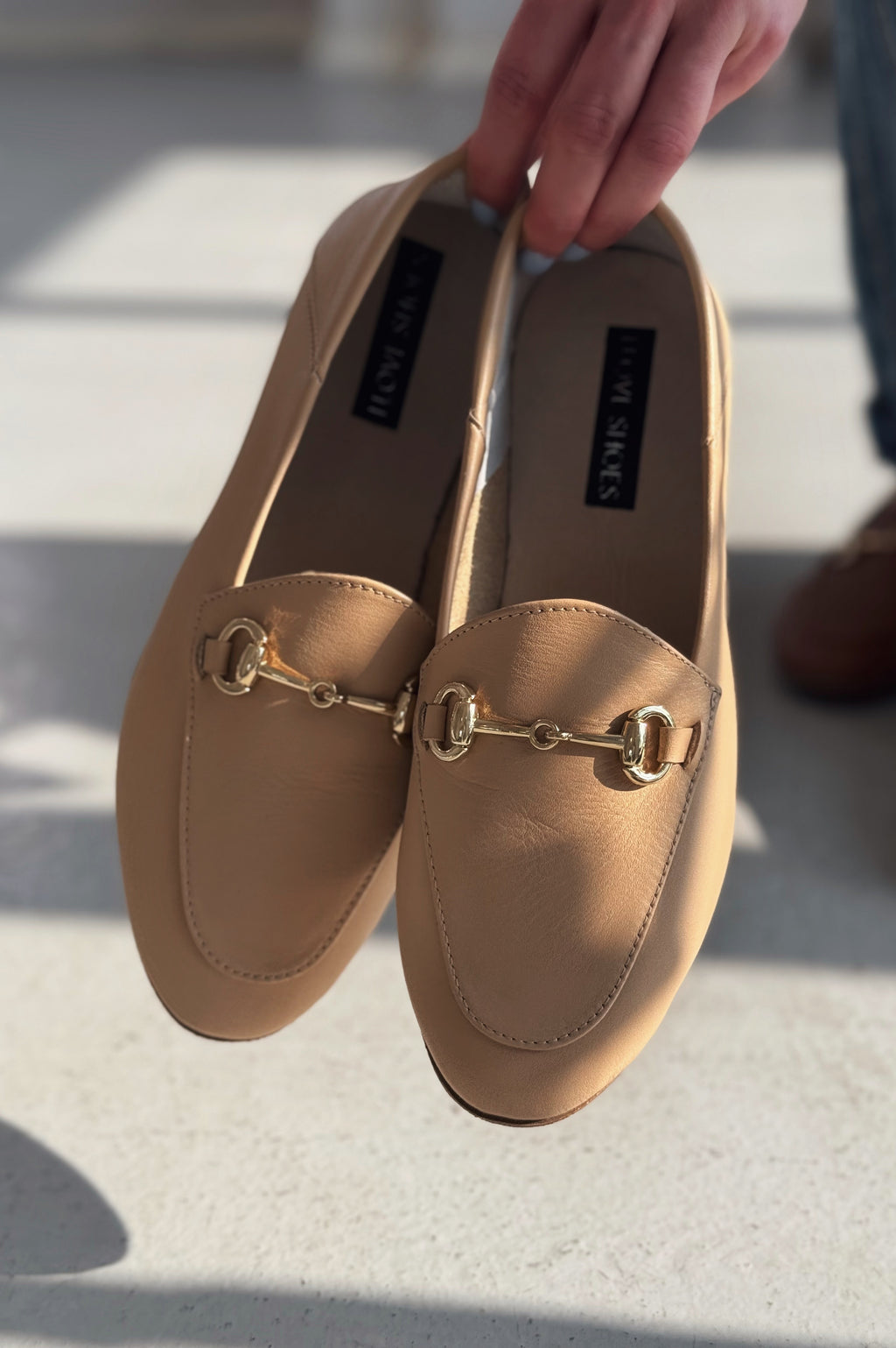 Palvora Cream Genuine Leather Buckle Detail Women's Loafers