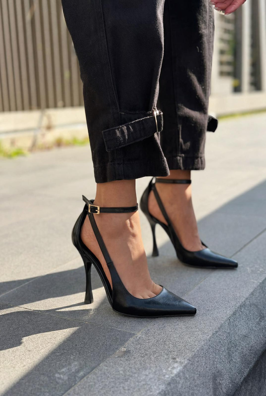 Nerole Black Faux Leather Women's Stilettos