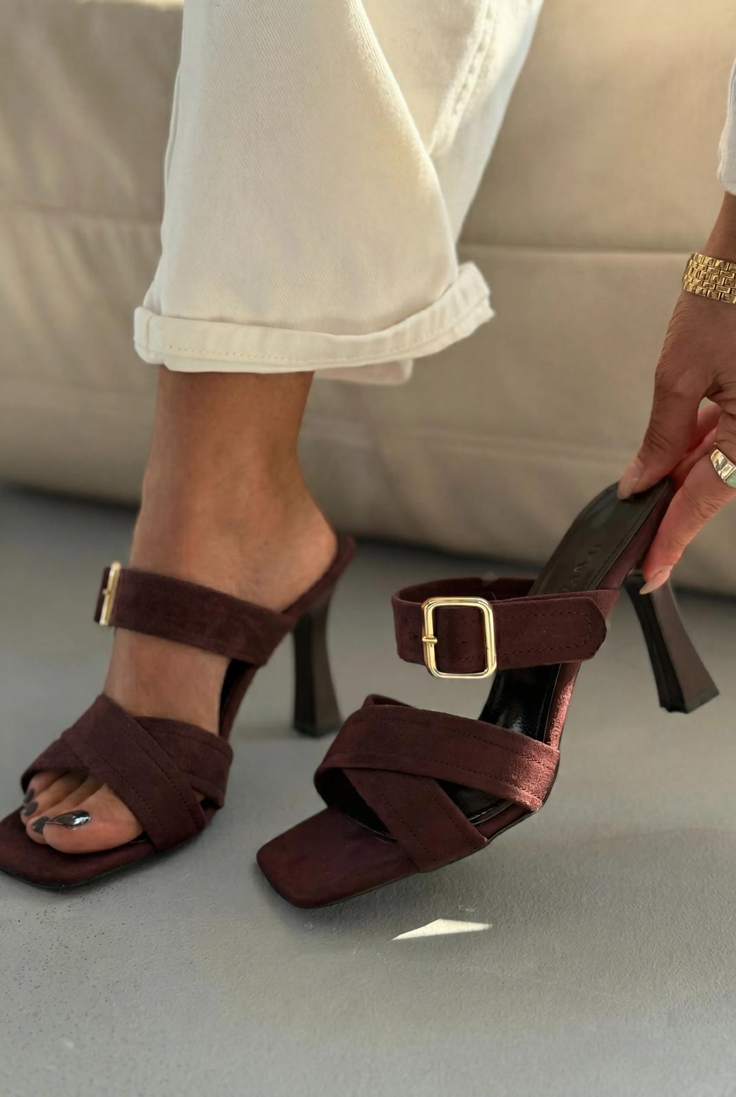 Norden Light Brown Suede Women's Pumps Mule